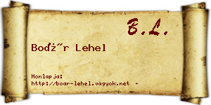 Boár Lehel névjegykártya